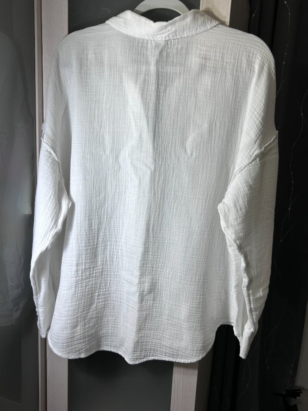 Women's S.O. 100% Cotton Wide-Leg Pant Suit (Size Large) — White - Picture 6 of 16